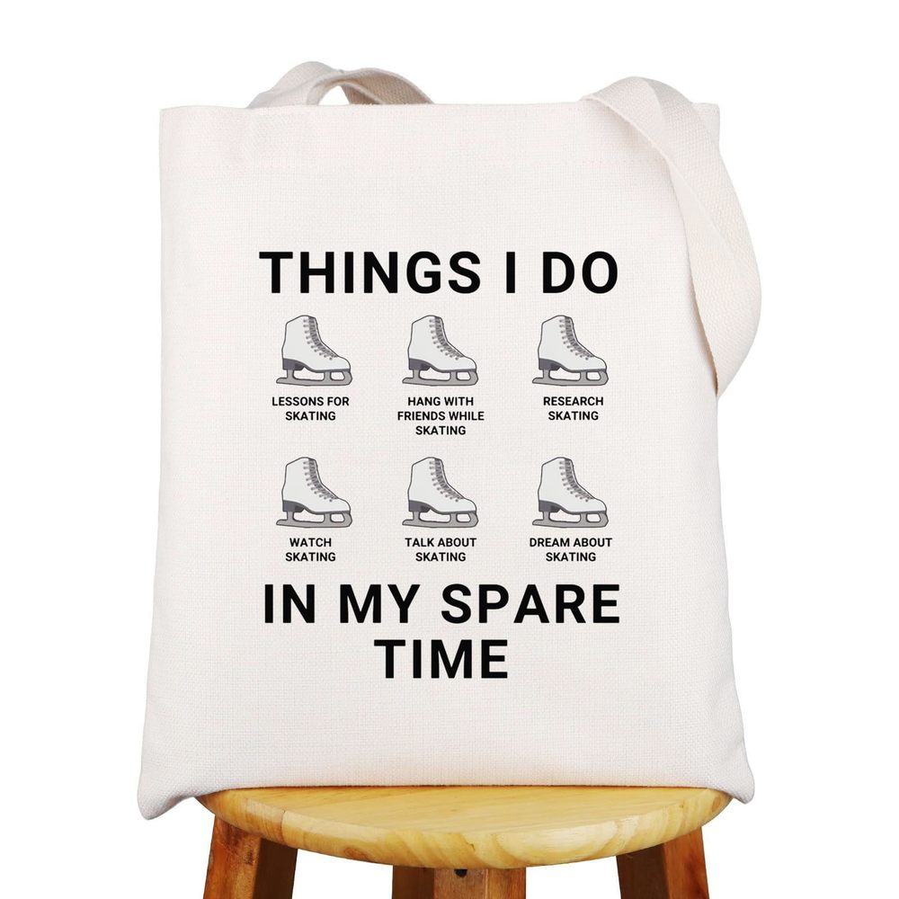 Ice Skating Tote Bag Skating Coach Gift Skate Lover Gifts Ice Skater Shoulder :